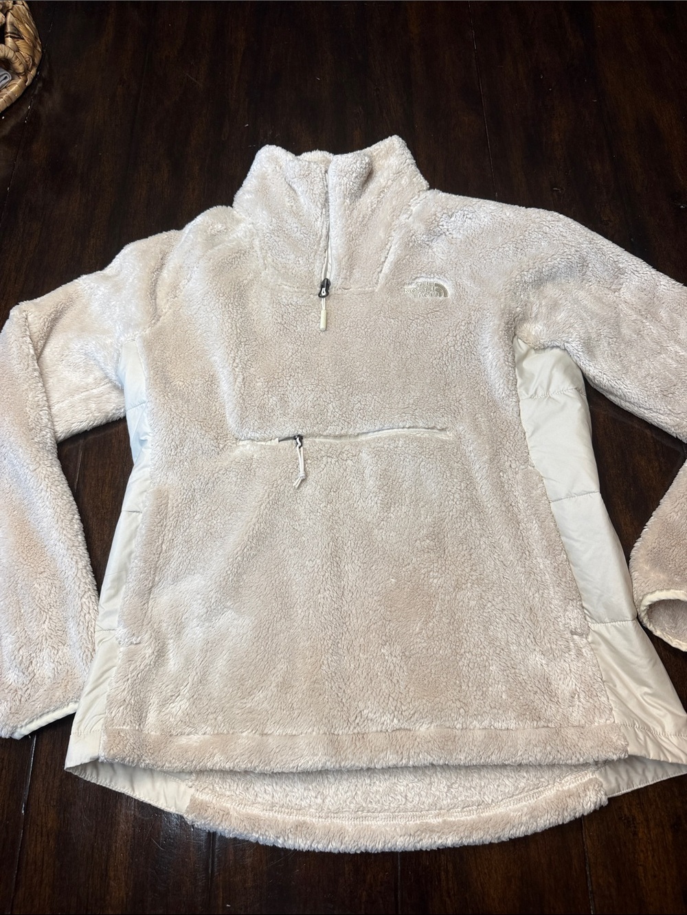 The North Face Cream Sherpa Half-Zip Pullover